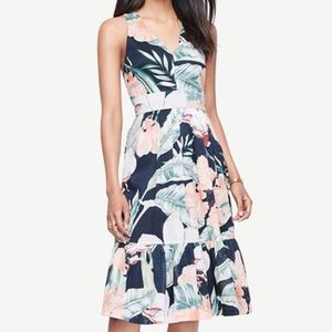 Ann Taylor Petite Island Floral Cross Back Dress